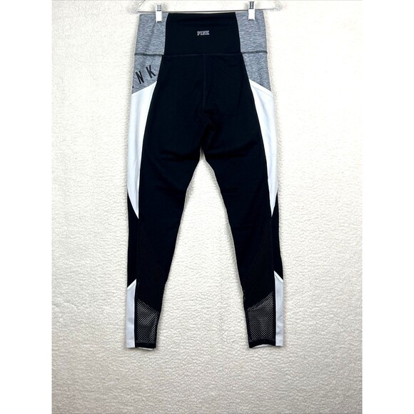 PINK Victoria's Secret Women Activewear Pants Medium Black Yoga Joggers Logo - Picture 2 of 10